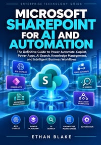 Microsoft SharePoint for AI and Automation: The Definitive Guide to Power Automate, Copilot, Power Apps, AI Search, Knowledge Management, and Intellig cover