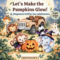 Let's Make the Pumpkins Glow! / ¡Hagamos brillar las calabazas!: A Bilingual English-Spanish Halloween Picture Book About Teamwork, Problem Solving, a cover