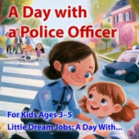 A Day with a Police Officer: A Gentle Picture Book About Safety, Kindness, Teamwork, and Helping the Community for Kids Ages 3-5 cover