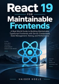 React 19 for Maintainable Frontends: A Real-World Guide to Building Maintainable TypeScript Frontends with Server Components, State Management, Testin cover