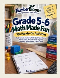 Grade 5-6 Math Made Fun: 100 Hands-On Activities for Decimals, Fractions, Multi-Digit Operations, Ratios, Rates, Percents, Early Algebra, Geometry, Me cover
