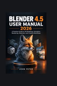 Blender 4.5 User Manual 2026: A Practical Guide to 3D Modeling, Animation, Rendering, Materials, and Creative Workflows cover