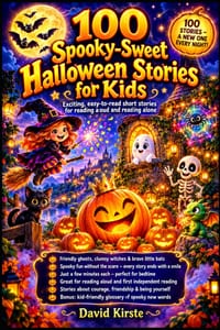 100 Spooky-Sweet Halloween Stories for Kids: Short Bedtime Stories with Friendly Ghosts, Witches, Pumpkins and Monsters for Children Ages 4-8 - Perfec cover
