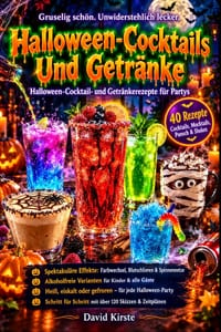 Halloween-Cocktails und Getränke: 40 blutige Cocktails, Mocktails und Punsch-Rezepte für deine Halloweenparty - mit und ohne Alkohol cover