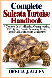 Complete Sulcata Tortoise Handbook: A Complete Guide to Housing, Grazing, Heating, UVB Lighting, Growth, Burrowing, Health, Outdoor Care, and Lifelong cover