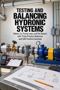 Testing and Balancing Hydronic Systems: Valves, Cv, Pump Laws, and the Report, with Thirty Practice Balances and 506 Practice Exercises cover