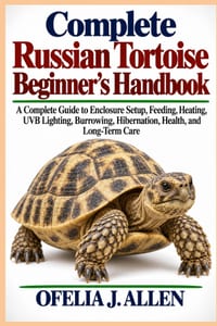 Complete Russian Tortoise Beginner's Handbook: A Complete Guide to Enclosure Setup, Feeding, Heating, UVB Lighting, Burrowing, Hibernation, Health, an cover