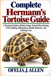 Complete Hermann's Tortoise Guide: A Practical Guide to Habitat Setup, Natural Diet, Heating, UVB Lighting, Hibernation, Health, Behavior, and Lifelon cover