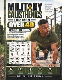 Military Calisthenics For Men Over 40 Chart Book: A 28-Day Illustrated Plan to Build Functional Strength, Sharpen Endurance, and Improve Full-Body Fit cover