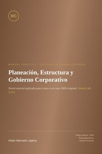 Planeación, Estructura y Gobierno Corporativo: Manual Práctico de Gestión de Organizaciones - Teoría Esencial Aplicada al Caso MonteCafé S.A.S. cover