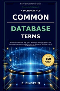 A Dictionary of Common Database Terms: Essential Database, SQL, Data Modeling, Storage, Query, and Database Management Definitions for Students, Begin cover
