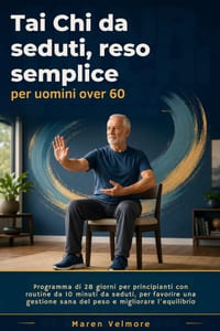 Tai Chi da seduti, reso semplice per uomini over 60: Programma di 28 giorni per principianti con routine da 10 minuti da seduti, per favorire una gest cover