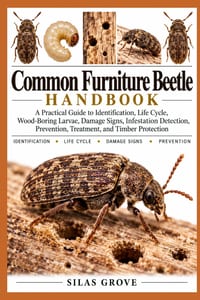 Common Furniture Beetle Handbook: A Practical Guide to Identification, Life Cycle, Wood-Boring Larvae, Damage Signs, Infestation Detection, Prevention cover