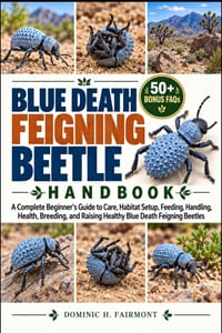 Blue Death Feigning Beetle Handbook: A Complete Beginner's Guide to Care, Habitat Setup, Feeding, Handling, Health, Breeding, and Raising Healthy Blue cover