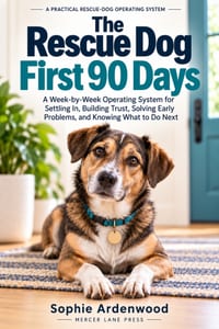 The Rescue Dog First 90 Days: A Week-by-Week Operating System for Settling In, Building Trust, Solving Early Problems, and Knowing What to Do Next cover