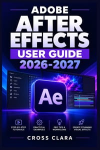 Adobe After Effects User Guide 2026-2027: Practical Motion Graphics, Animation, Compositing, Keyframing, Expressions, Rendering, and Visual Design Wor cover