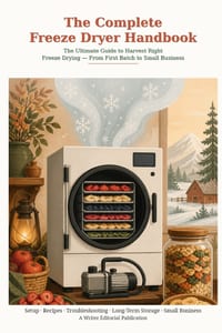 The Complete Freeze Dryer Handbook: The Ultimate Guide to Harvest Right Freeze Drying: Setup, Recipes, Troubleshooting, Long-Term Storage & Turning Pr cover