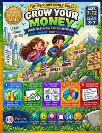 Grow Your Money: Hands-On Financial Literacy Adventures for Kids Ages 7-12: Interest, Compound Growth, Investing, Stocks, Bonds, Risk & Diversificatio cover