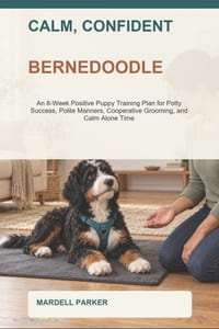 Calm, Confident Bernedoodle: An 8-Week Positive Puppy Training Plan for Potty Success, Polite Manners, Cooperative Grooming, and Calm Alone Time cover