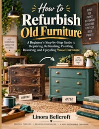 How to Refurbish Old Furniture: A Beginner's Step-by-Step Guide to Repairing, Refinishing, Painting, Restoring, and Upcycling Wood Furniture cover