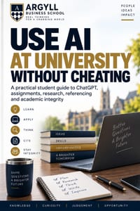Use AI at University Without Cheating: A practical student guide to AI, assignments, research, referencing and academic integrity cover