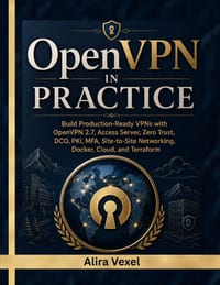 OpenVPN in Practice: Build Production-Ready VPNs with OpenVPN 2.7, Access Server, Zero Trust, DCO, PKI, MFA, Site-to-Site Networking, Docker, Cloud, a cover