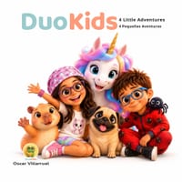 DuoKids: 4 Little Adventures: Four Heartwarming Stories for Little Readers English & Spanish cover