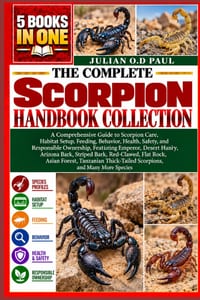 The Complete Scorpion Handbook Collection - 5 Books in 1: A Comprehensive Guide to Scorpion Care, Habitat Setup, Feeding, Behavior, Health, Safety, an cover