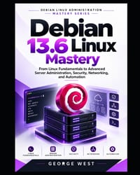 Debian 13.6 Linux Mastery: From Linux Fundamentals to Advanced Server Administration, Security, Networking, and Automation cover