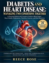 Diabetes and Heart Disease: MANAGING TWO CONDITIONS TOGETHER: A Practical Patient and Caregiver Guide to Blood Sugar, Heart Health, Medications, Nutri cover