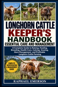 Longhorn Cattle Keeper's Handbook: ESSENTIAL CARE AND MANAGEMENT: A Complete Guide to Raising, Feeding, Breeding, Health Care, Calving, Grazing, Horn cover