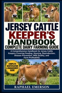 Jersey Cattle Keeper's Handbook: COMPLETE DAIRY FARMING GUIDE: A Comprehensive Handbook for Jersey Cattle Keepers Covering Feeding, Housing, Reproduct cover