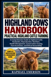 Highland Cows Handbook: PRACTICAL HIGHLAND CATTLE FARMING: A Comprehensive Guide to Highland Cattle Husbandry, Reproduction, Nutrition, Health Managem cover