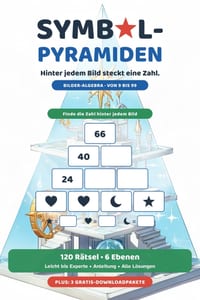 Symbol-Pyramiden: Bilder-Algebra zum Knobeln - 120 Matherätsel als Rechenpyramiden von leicht bis Experte, für Kinder ab 9 Jahren und Erwachsene, mit cover
