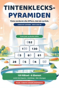 Tintenklecks-Pyramiden: Logikrätsel mit fehlenden Ziffern - 120 Matherätsel als Rechenpyramiden von leicht bis Experte, für Kinder ab 10 Jahren und Er cover