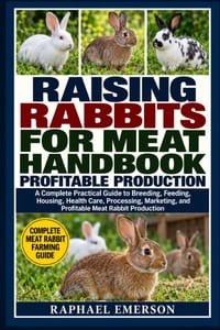 Raising Rabbits for Meat Handbook: PROFITABLE PRODUCTION: A Complete Practical Guide to Breeding, Feeding, Housing, Health Care, Processing, Marketing cover