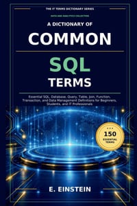 A Dictionary of Common SQL Terms: Essential SQL, Database, Query, Table, Join, Function, Transaction, and Data Management Definitions for Beginners, S cover
