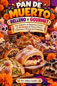 Pan de Muerto Relleno Y Gourmet: Guía Definitiva de Repostería Creativa con 25 Recetas de Sabores Únicos, Coberturas y Técnicas para Emprender cover
