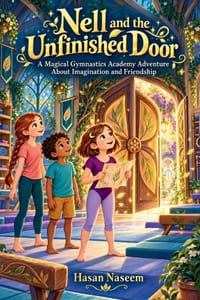 Nell and the Unfinished Door: A Magical Gymnastics Academy Adventure About Imagination and Friendship cover