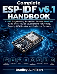 Complete ESP-IDF v6.1 Handbook: ESP32 Programming, Embedded Systems, FreeRTOS, Wi-Fi, Bluetooth, IoT Development, Networking, Security, OTA Updates, a cover