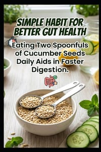 Eating two spoonfuls of cucumber seeds daily aids in faster digestion.: Health cover
