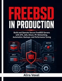 FreeBSD in Production: Build and Operate Secure FreeBSD Servers with ZFS, Jails, bhyve, PF, Networking, Automation, Backups, and Performance Tuning cover