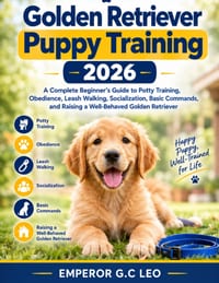 Golden Retriever Puppy Training 2026: A Complete Beginner's Guide to Potty Training, Obedience, Leash Walking, Socialization, Basic Commands, and Rais cover