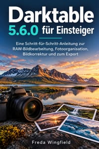 Darktable 5.6.0 für Einsteiger: Eine Schritt-für-Schritt-Anleitung zur RAW-Bildbearbeitung, Fotoorganisation, Bildkorrektur und zum Export cover