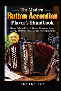 The Modern Button Accordion Player's Handbook: Master Bellows Control, Button Fingering, Scales, Chords, Rhythms, Melodies, and Accompaniment cover