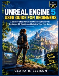Unreal Engine 5 User Guide for Beginners: A Step-By-Step Manual To Mastering Blueprints, Designing 3D Worlds, And Building Your First Game cover