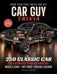 Car Guy Trivia: 250 Classic Car Questions and Answers, A Car Trivia Book for Adults About Muscle Cars, Hot Rods, Racing Legends, and Automotive Histor cover