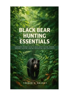 Black Bear Hunting Essentials: A Beginner-Friendly Guide to Bear Identification, Habitat, Tracking, Scouting, Hunting Preparation, and Field Safety cover