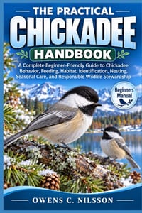 The Practical Chickadee Handbook: A Complete Beginner-Friendly Guide to Chickadee Behavior, Feeding, Habitat, Identification, Nesting, Seasonal Care, cover