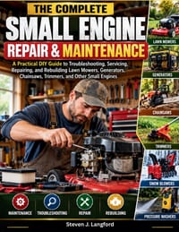 The Complete Small Engine Repair & Maintenance: A Practical DIY Guide to Troubleshooting, Servicing, Repairing, and Rebuilding Lawn Mowers, Generators cover